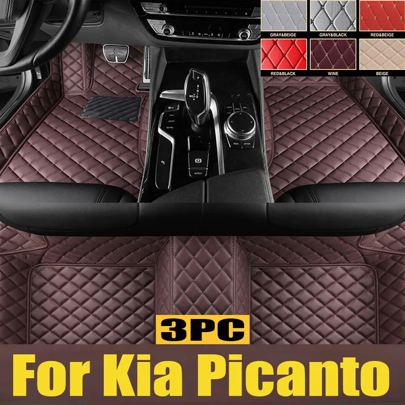 

Leather Car Floor Mats For Kia Picanto Morning Grand Eko Taxi JA 2012~2017 5door Anti-dirty Car Mat Tapete Carro Car trunk mat