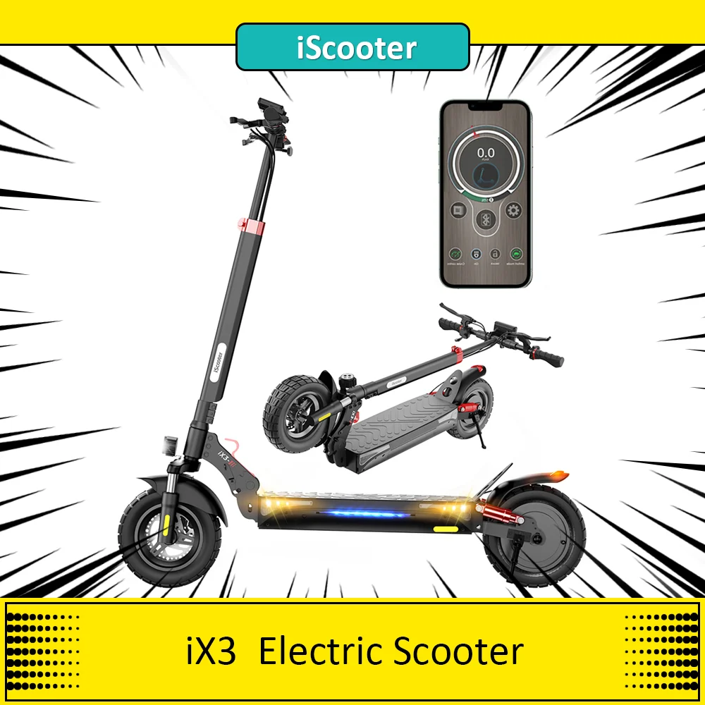 iScooter iX3 Folding Electric Scooter, 800W Motor, 10Ah Battery, 10