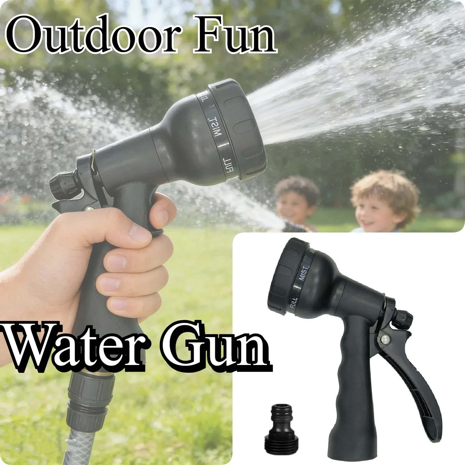 

Регулируемый садовый пистолет-распылитель с 7 режимами, пластиковый, с нескользящей рукояткой, для полива растений и газонов, мытья автомобилей и домашних животных