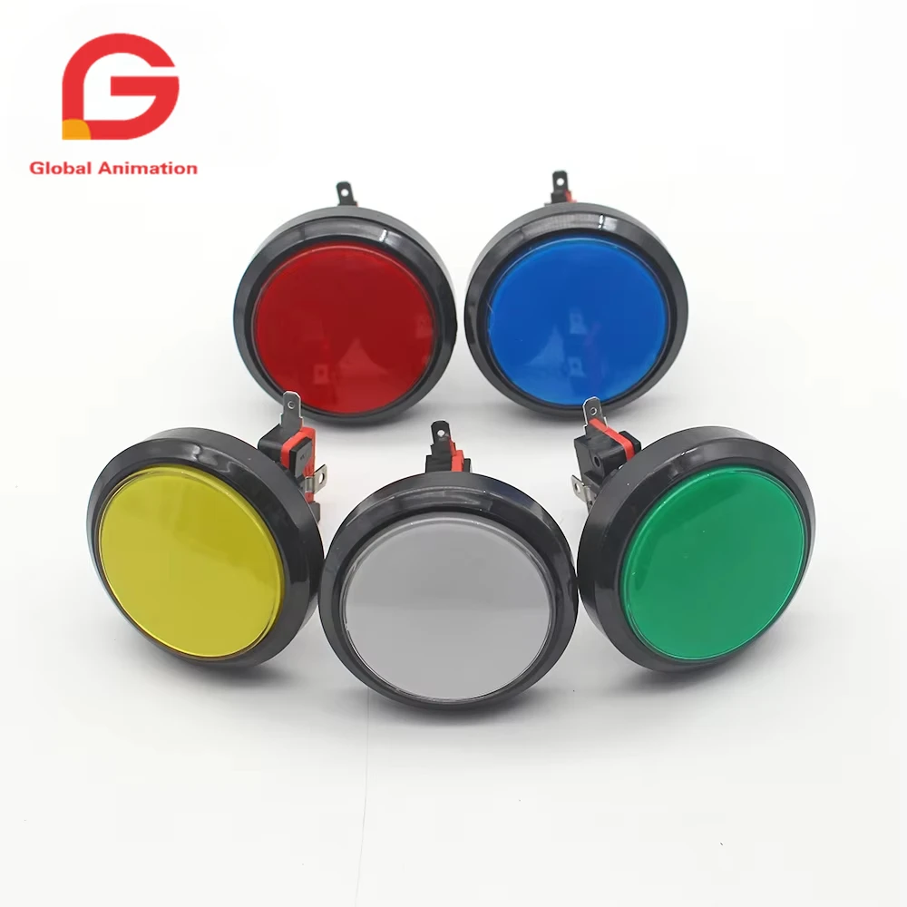 60 MM Flat 5V 12V LED Light Lamp Round Player Push Button Micro Switch For Arcade Video Game Machines cabinet