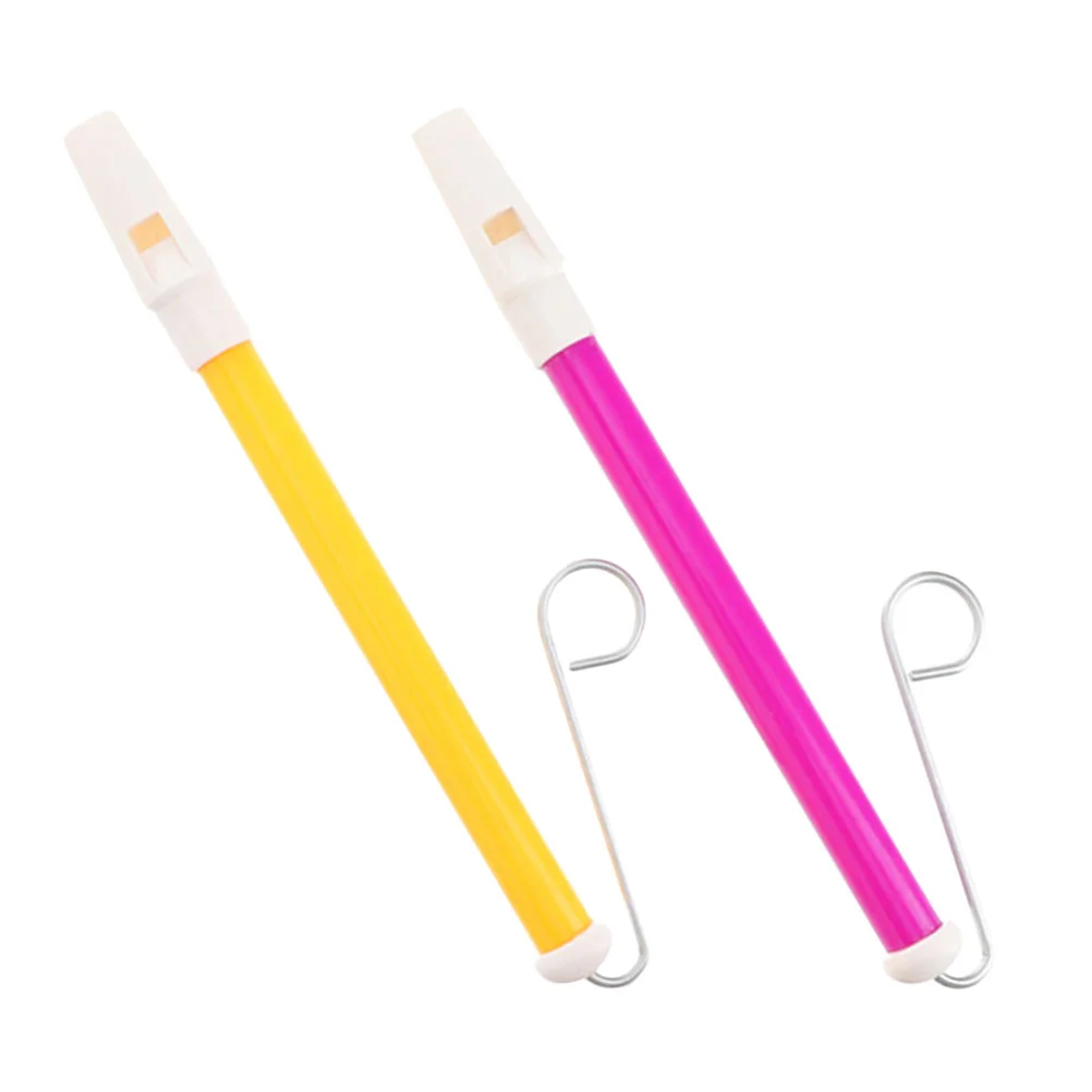 

2 Pcs Blow The Air Flute Interesting Toy Kids Accessory Whistle Tie Rod Creative Portable Children Musical Plastic