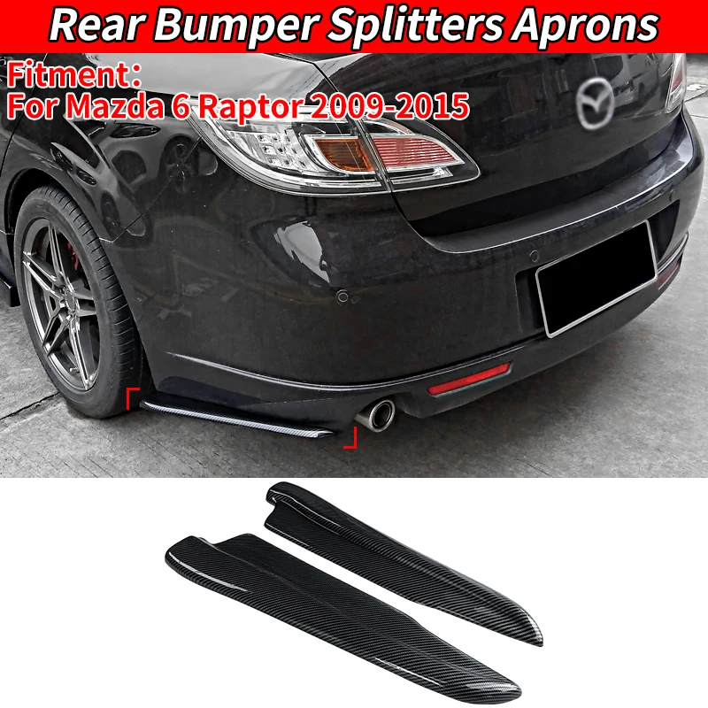 

Fit For Mazda 6 Raptor 2009-2015 2Pcs Car Black Rear Bumper Lip Wrap Angle Splitter Diffuser Scratch Protector ABS Plastic