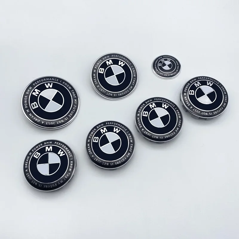 

Black White Car 50th Anniversary Logo Wheel Rim Decoration Cover for BMW X1 X3 X5 1 3 5 7 Series Z4 G20 G30 G05 G01 G11 E46 E90