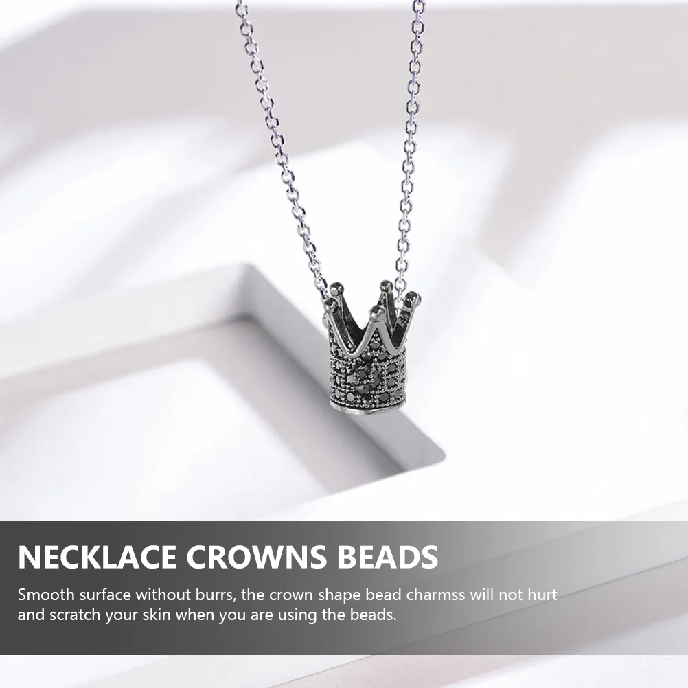 

10pcs Crown Beaded Accessories Smooth Large Hole DIY Jewelry Making Charms for Bracelets Necklaces Decoration