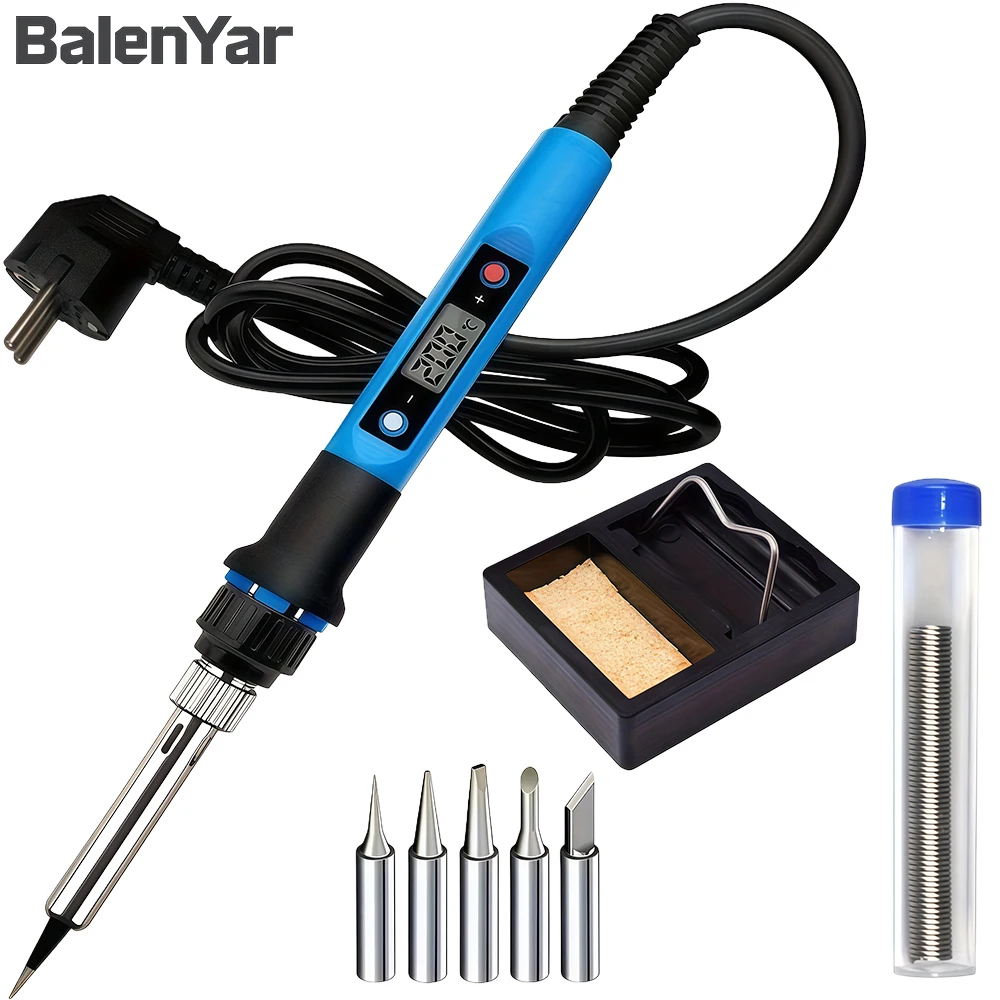 

BalenYar Adjustable Digital Display 80W Electronic Soldering Iron Electric Welding Solder Rework Heat Pencil Repair Tool