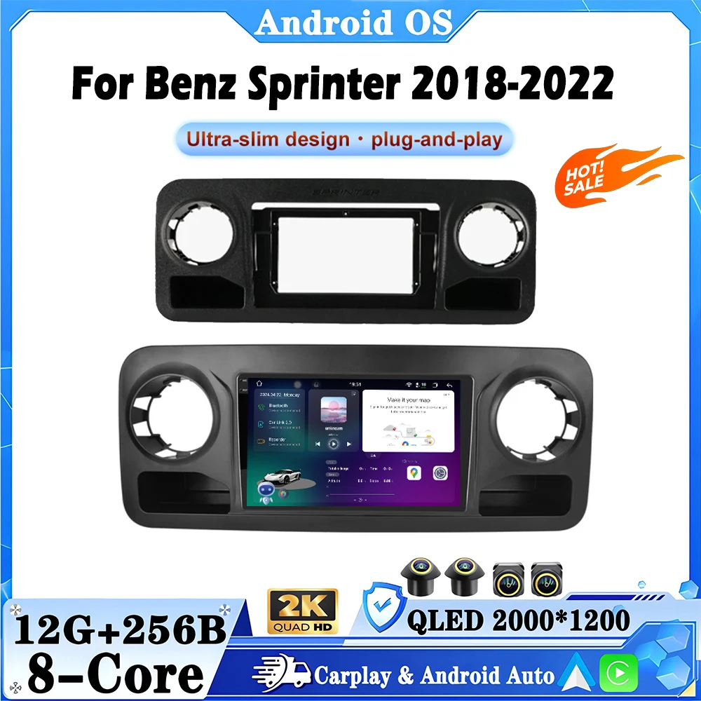 

Android OS WIFI 4G 9 inch For Benz Sprinter 2018-2022 Car Radio Multimedia Video Player Navigation GPS Carplay Auto Bluetooth