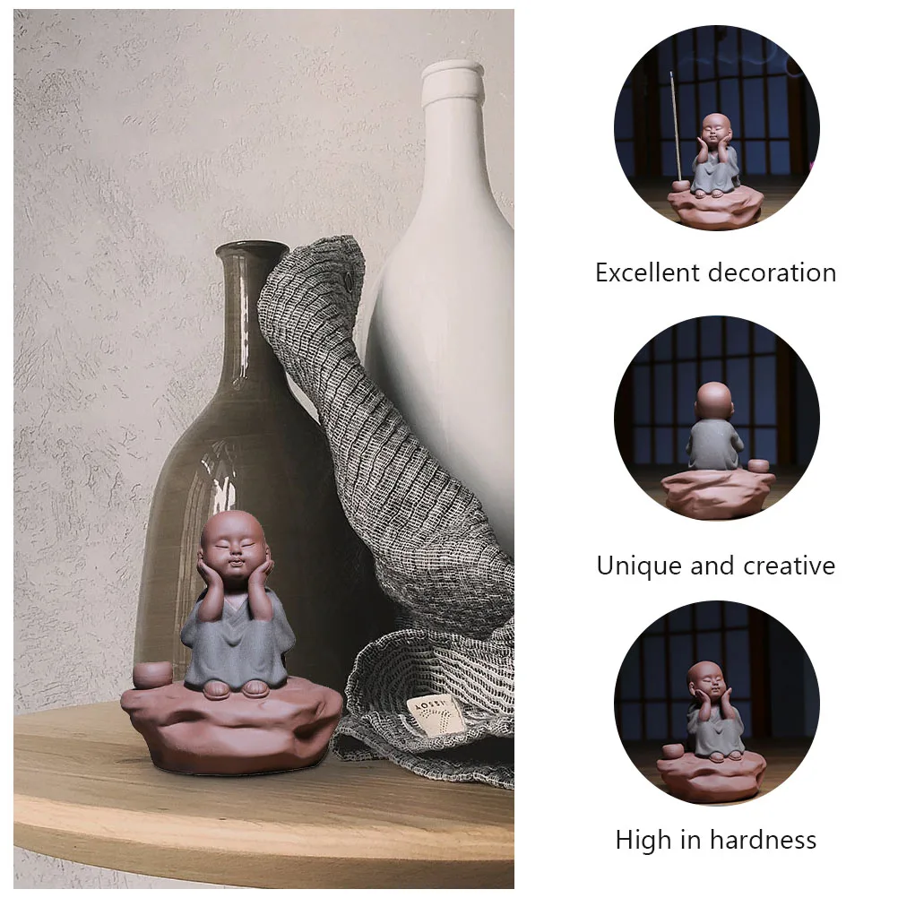 Декор для чая, статуэтка из фиолеткой глины