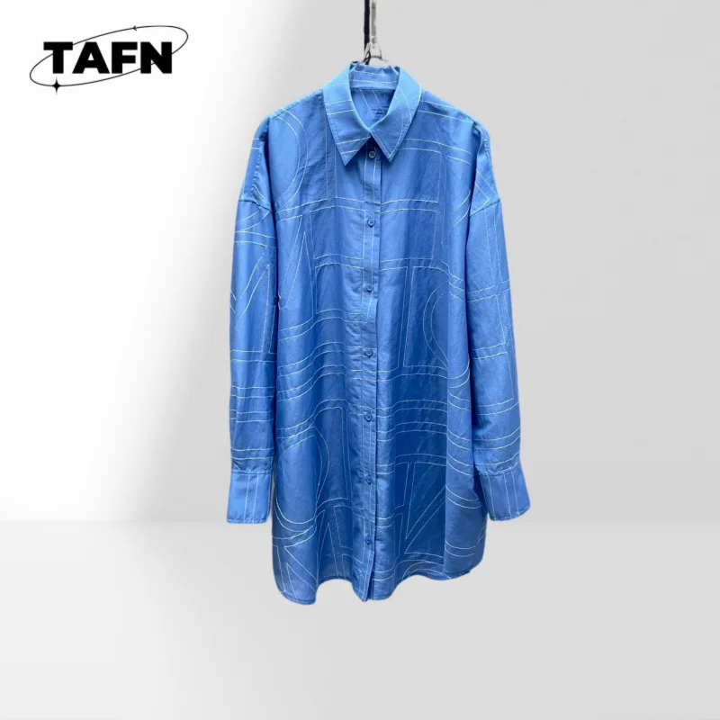 

Women's Loose Long Shirt Dress Oversized Casual Blouse Women’s Elegant Chiffon Shirt Lace Detail Blouse AH01137