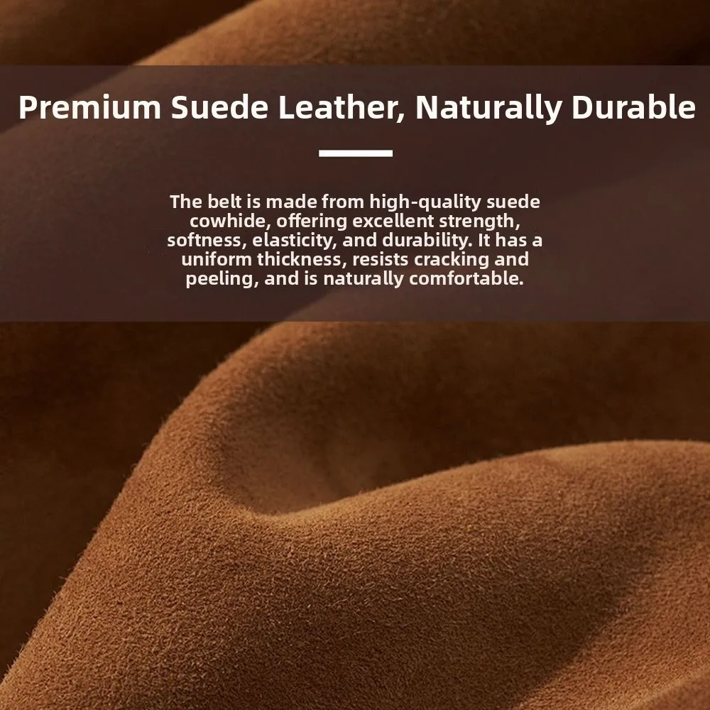 

New Retro Cowboy Belt Suede Leather Versatile Slim Waist Belt Pure Color Decorative Belt for Women Skirt Jeans