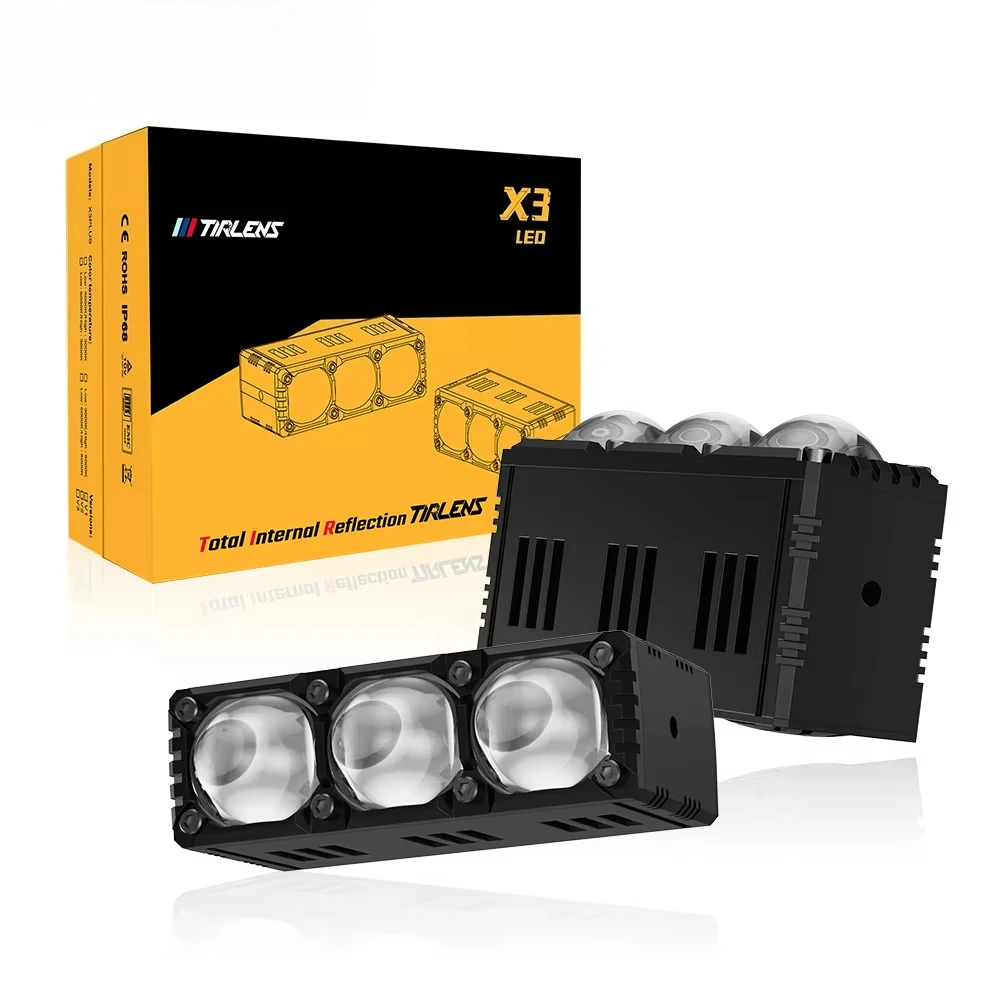 

X3 Plus LED Motorcycle Spotlight Dual Color Yellow and White Near and Far Headlights Suitable for ATV Bikes