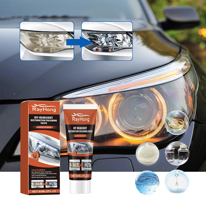 

60ML Car Headlight Restoration Polishing Paste Auto Agent Scratch Chemical Polish Repair Liquid Cleaner Car Light Repair Tool