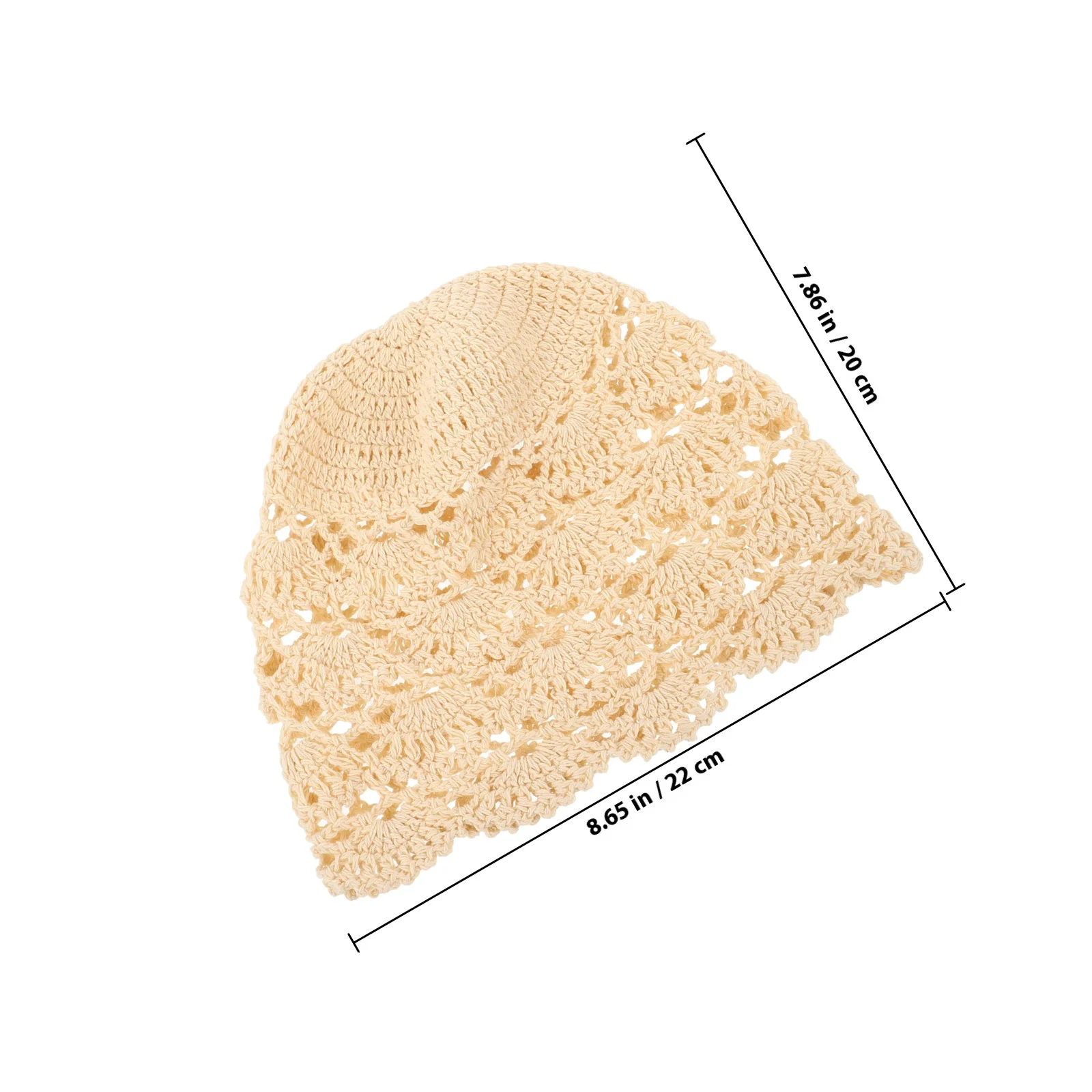 Vintage Crochet Lace Beanie Women Soft Comfortable Non-Slip Elegant Hollow Out Hat Casual Turban Hair Accessory Sunny Day