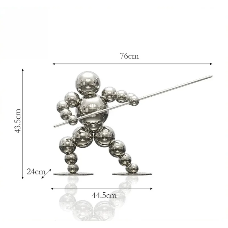 Master Huang stainless steel living room entrance large creative ornament modern simple hotel lobby martial arts art decoration