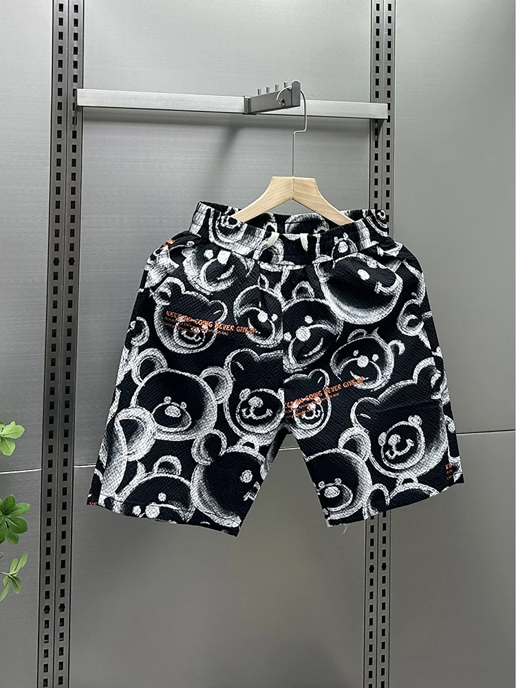 Cartoon Print Men's Shorts Fashion Trend Loose Outdoor Summer New Five-Point Shorts Breathable Quick-Dry Beach Short