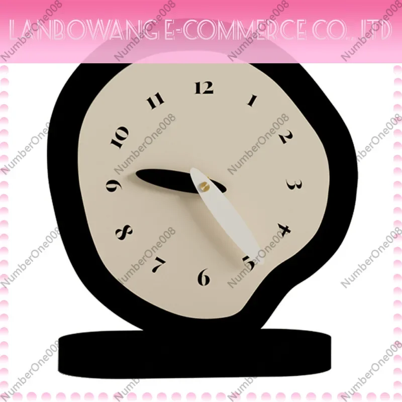 Cream Style Silent Desktop Table Clock Creative Aesthetic Decorative Desk Clock for Living Room Entryway Bedroom Bedside