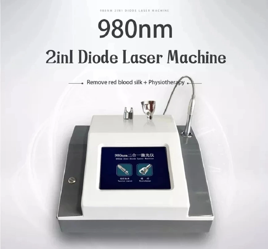 ​2024 6 IN 1  980nm Laser-Vascular Removal Machine Diode Laser-980 Physiotherapy For Vascular And Spider Vein Removalpro