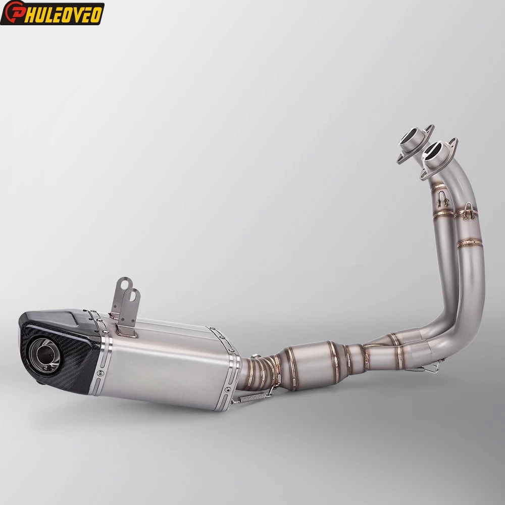 For KAWASAKI NINJA650 Z650 2017-2020 Motorcycle Exhaust Full System Manifold Header Collector Front Pipe Exhaust with Carbon Tip