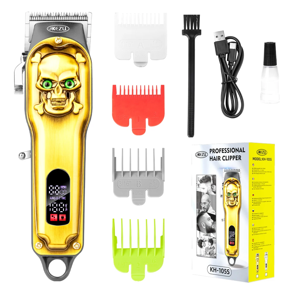 KEZU 9 Piece Gold Barber Tool Set High Value Home Style Hairdresser Professional Hairdresser