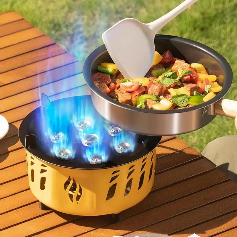 

7-Core Camping Stove Integrated Design Outdoor Cooking Burner Stove Adjustable Gases Valve Windproof Stove with Backpacking