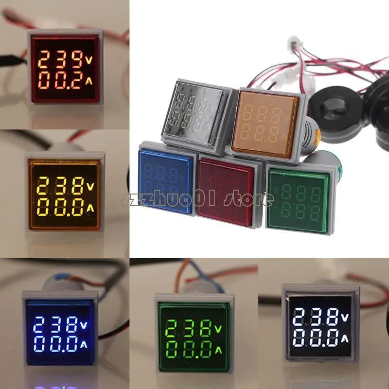 M3GA Square LED Digitale Doppelanzeigevoltmeter Amperemeter -Spannungsmesserstrommesser