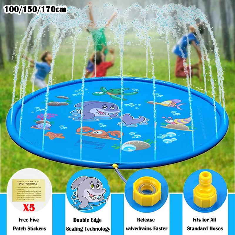 Summer Lawn Beach Spray Mat for Children Water Games Play Pad Sprinkler Kids Outdoor Fountain Splash Pad Toy Fun Pool Sprinkler