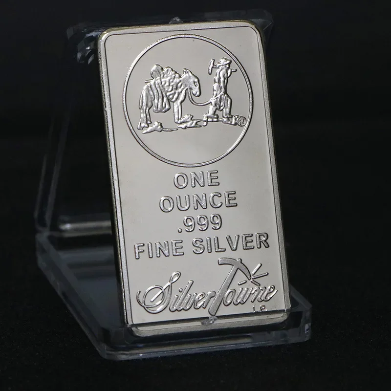 1PCS  American Prospector 1OZ 999 Value Fine Silver Bullion Bar US Union Metal Coin Collectible