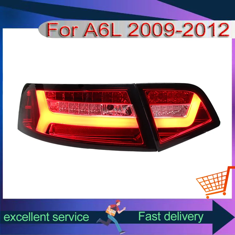 

Авто задний фонарь для Audi A6L 2009-2012, ремонт задних фонарей в сборе, светодиодный DRL, динамический указатель поворота, автомобильные аксессуары