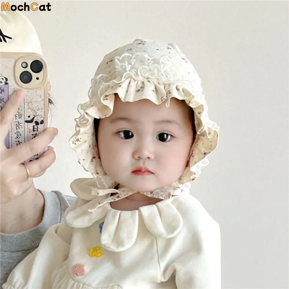 

Casual Lace Ruffle Newborn Sun Hat Sweet Sunscreen Infant Bucket Hat Princess Cute Baby Fisherman Hat Kids