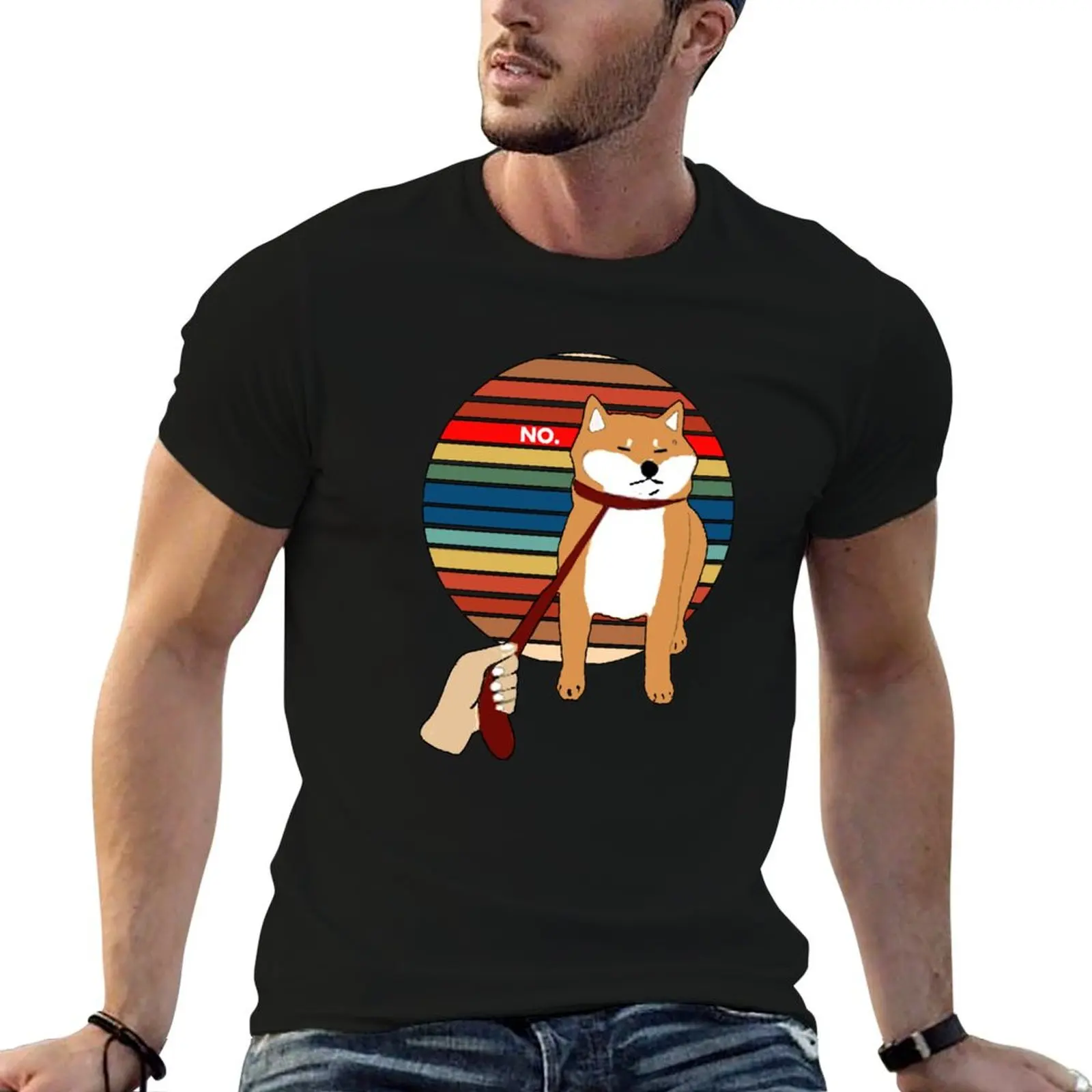 

Cute Shiba Inu Nope Dog Vintage Retro Tee Shirt. T-Shirt t shirt man plain t shirts cotton 100% T-Shirt
