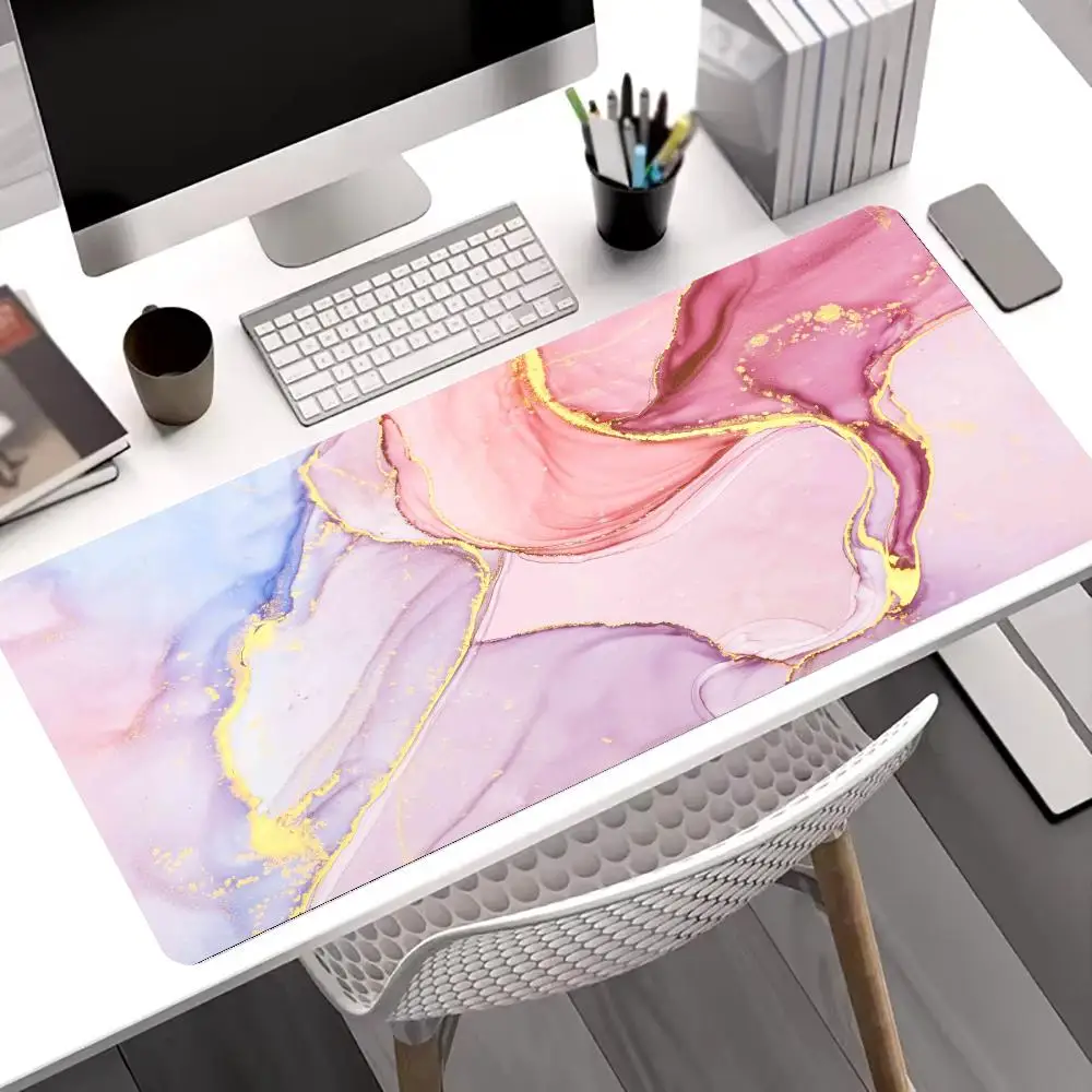 Розовый мраморный коврик для мыши Art Mausepad Большой игровой нескользящий коврик для мыши со швами Ноутбук Планшет Геймер Коврик для клавиатуры Мини-ПК Playmat