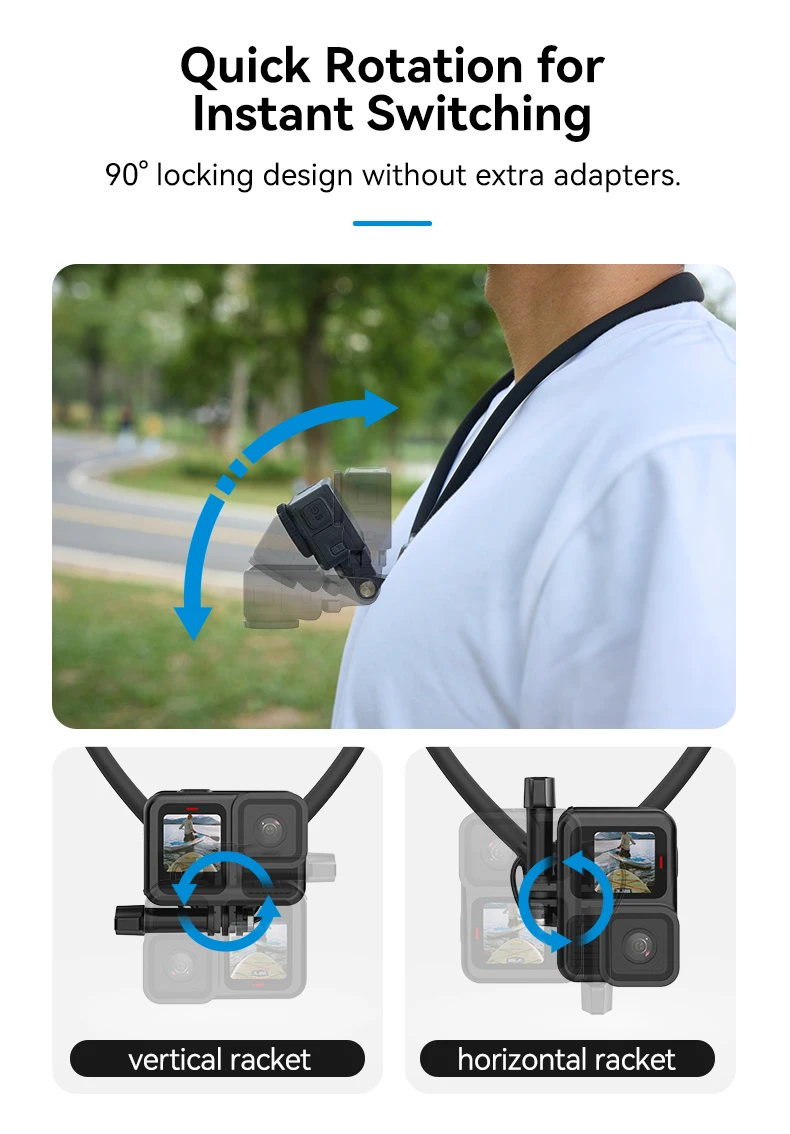 TELESIN Telefon-Action-Kamera, 2-in-1-Halshalterung für GoPro Insta360 DJI OSMO Action, universelle Action-Kamera, Telefonzubehör – Detail 3