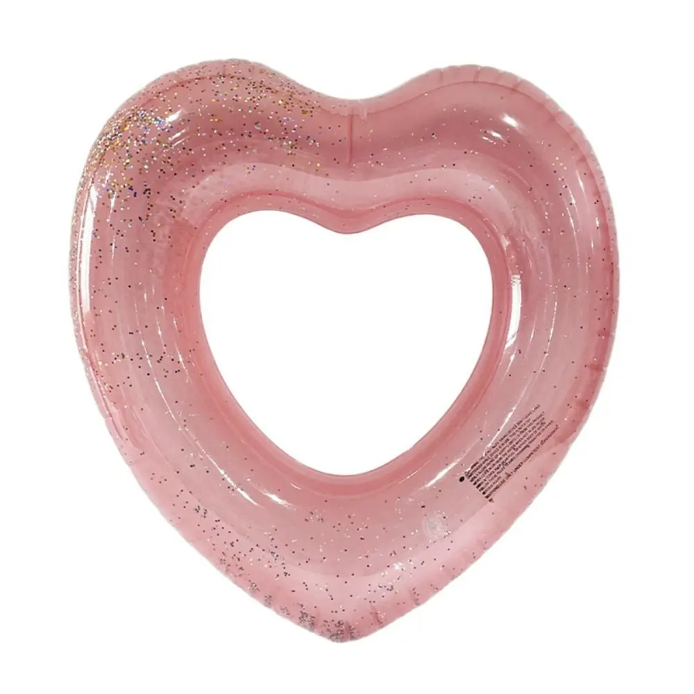 Glitter Sequin Swimming Ring Transparent Swim Ring Pool Float Swimming Ring Boat Circle Heart Inflatable Swimming Circle