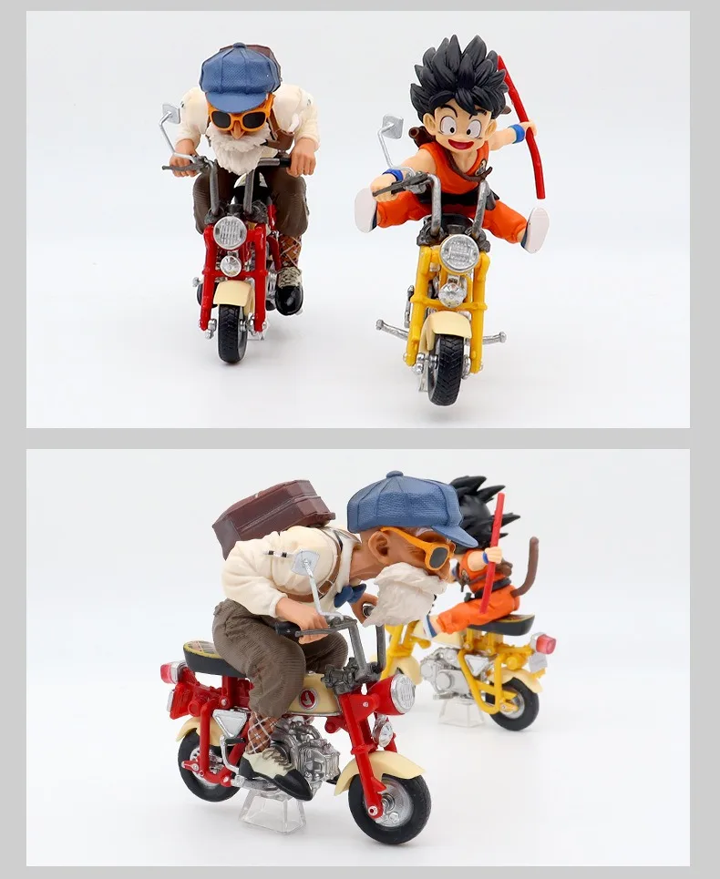 HOT 13cm Dragon Ball Z Anime Figur Son Goku Master Roshi Lokomotiven PVC Action Kame Sennin Motorrad Spielzeug für Kinder Geschenke – Detail 5