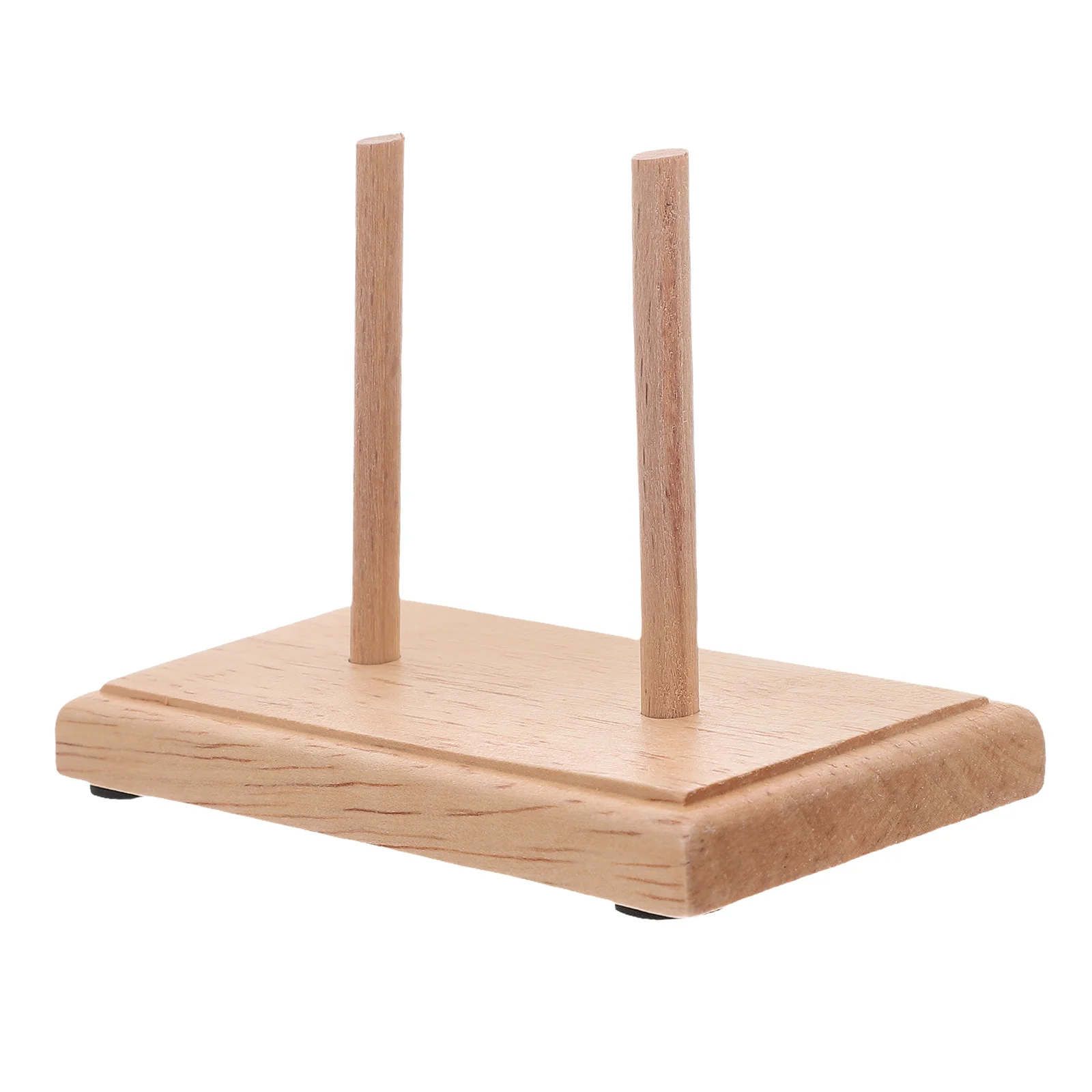 

Mini Wooden Thread Spool Holder Rack for Sewing Embroidery Craft Dual-Head Design Organizes Quilting Threads and Ribbons