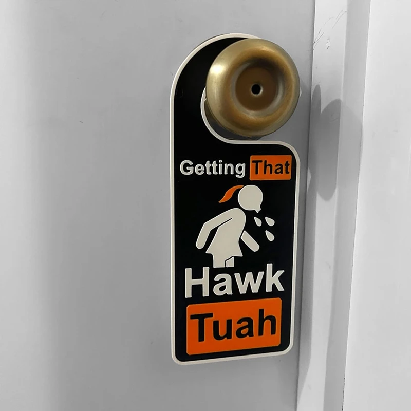 2PCS Hawk Tuah Door Hanger Funny Doorknob Hanger Gettingthat Hawk Tush