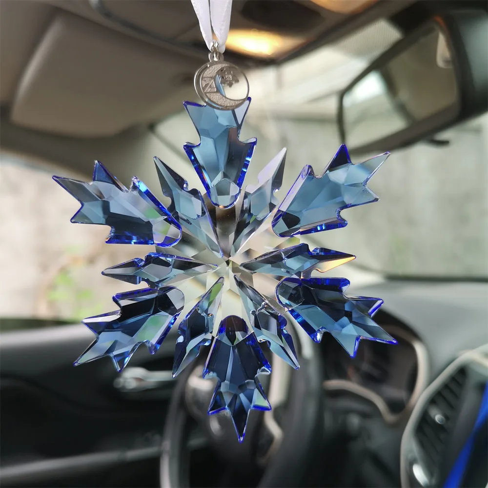 2022 Crystal Snow Car Hanging Water Lily Frozen Car Pendant Car Interior Ornaments Car Decorations Car Accessories Interior