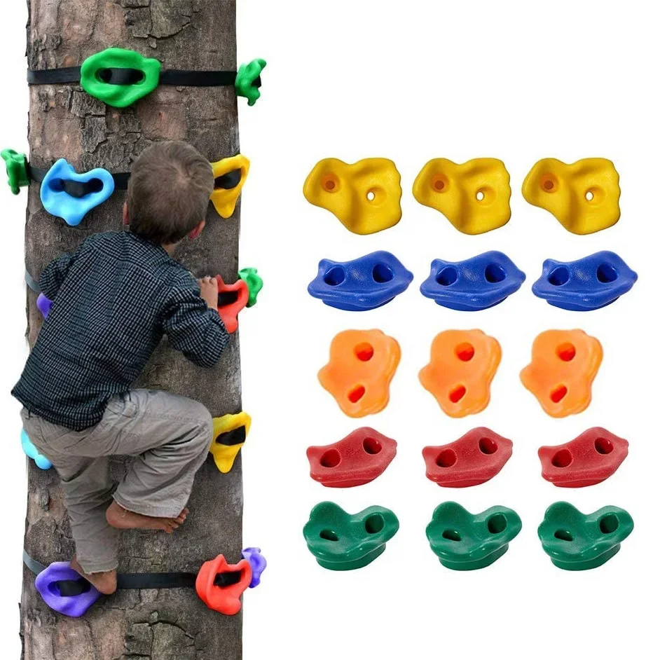 

10 Pcs/lot Plastic Rock Climbing Holds Toys for Boys Games Child Wood Wall Kids Climbing Stones Playground Outdoor Sports Toys
