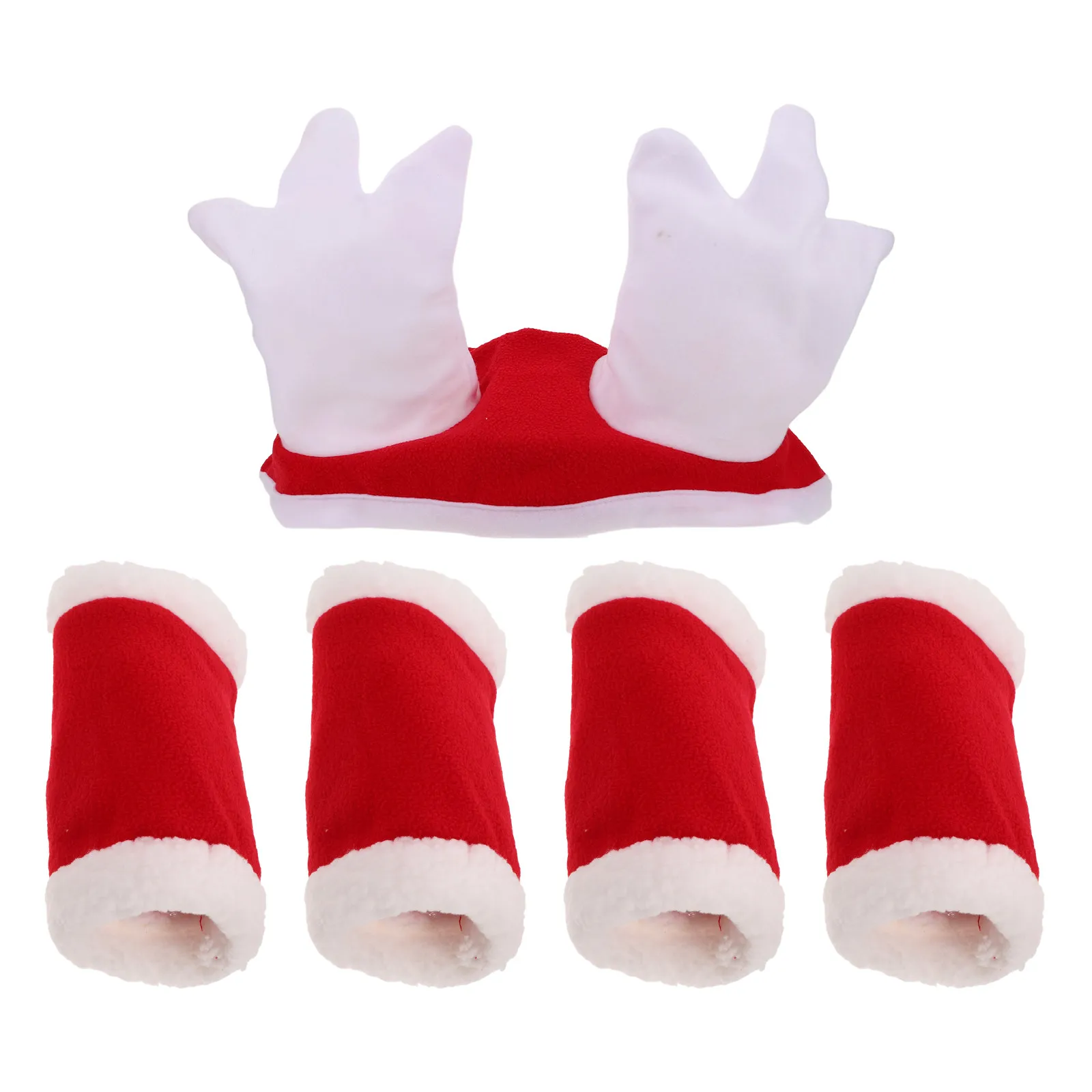

1Set Horse Decoration Set Festive Christmas Costume Slip-on Hat Leg Wraps for Holiday Parties Parade Shows Comfortable Fit