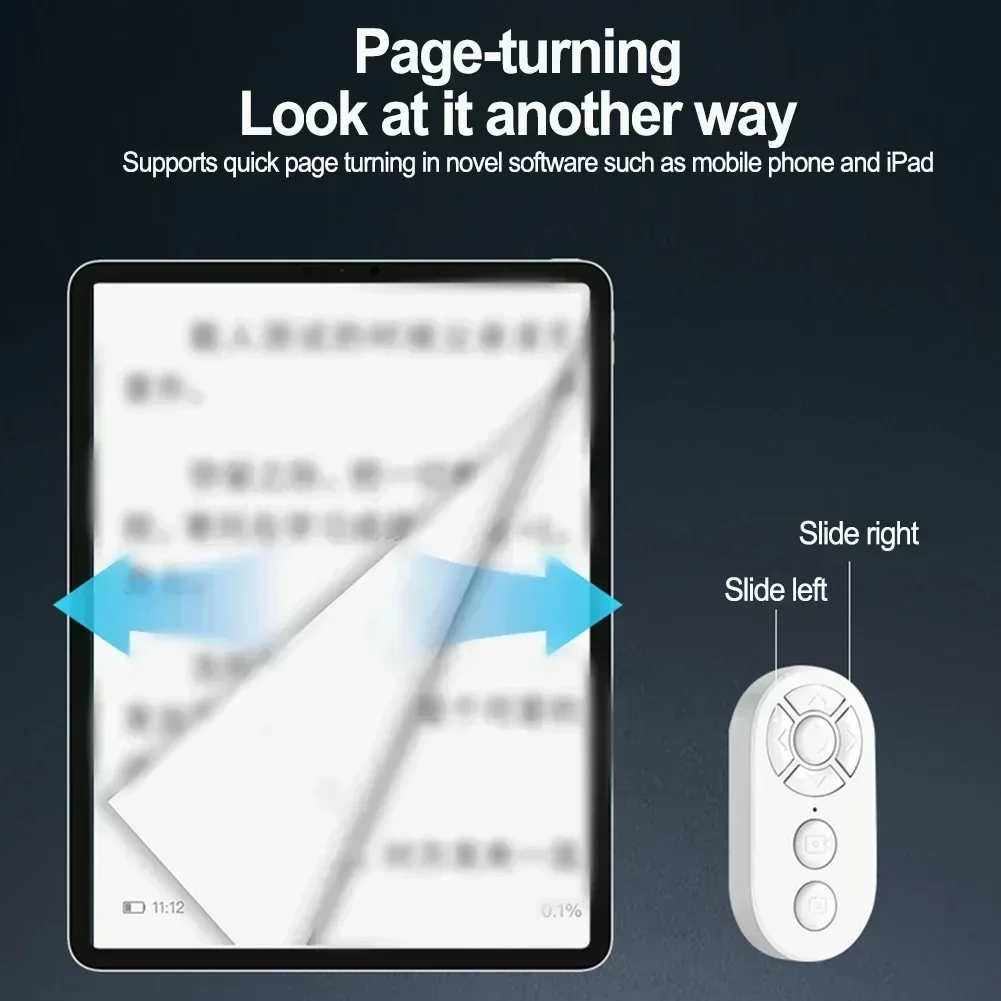 Wireless Remote Control for Ebook Flipping Conveniently Turn Pages on Your Phone Compatible with Popular Ebook Apps