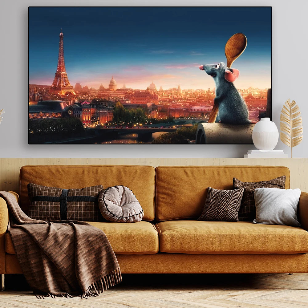 

Disney Ratatouille Movie Poster Funny Cartoon Figure Wall Art Canvas Painting Prints Family Kitchen Dining Room Home Decor