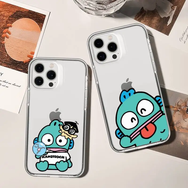 

Cartoon H-Hangyodons Phone Case For iPhone 11 12 Mini 13 14 Pro XS Max X 8 7 6s Plus 5 SE XR Transparent Shell