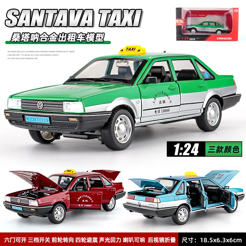 1:24 Santana Taxi Modell Legierung Simulation Spielzeug Auto Junge Geschenk Druckguss Legierung Auto Modell Sammlerstück