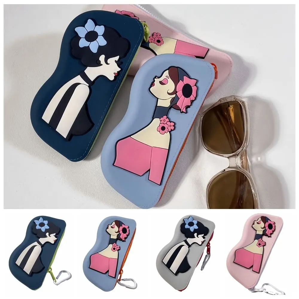 

Multifunctional Silicone Glasses Bag Waterproof Cartoon Sunglasses Storage Clip Dustproof Storage Bag Silicone Eyeglasses Case