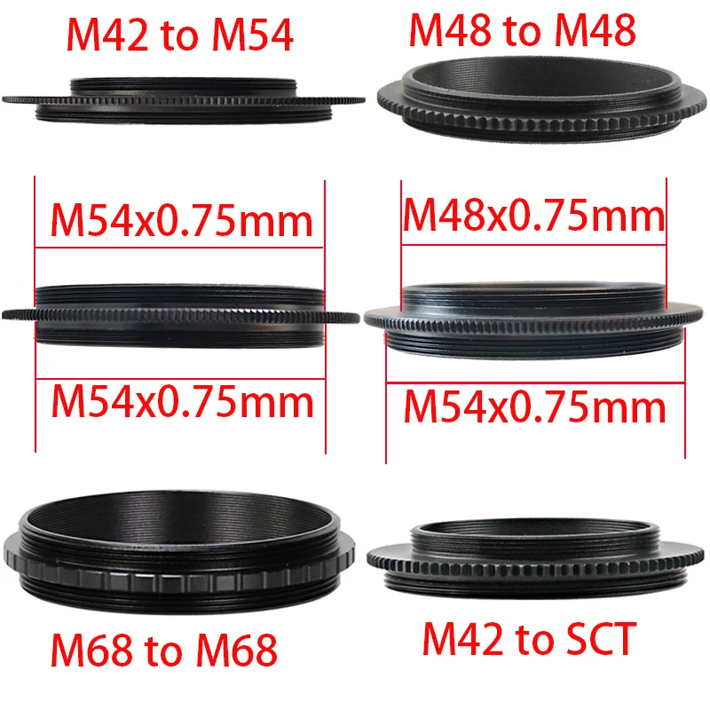 Male to Male Thread Adapter T T2 M42 M48 M54 M56 M68 SCT Astronomical Telescope Photography Accessories M54x0.75 Both Side Male