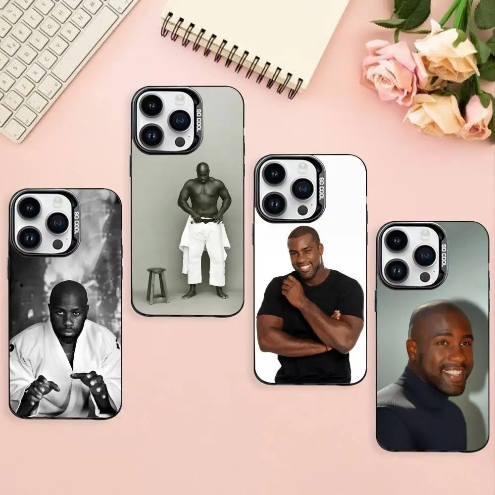 

Teddy riner Phone Case For iPhone17,16,15,14,13,12,11 Plus,Pro Max Black Border Silver Plated Cover