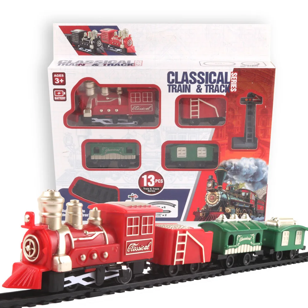 أطفال قطار البخار الكهربائي لعبة السكك الحديدية عالية السرعة السكك الحديدية وقوف السيارات نموذج الأسرة لم شمل حفلة لعبة الصبي EMU هدية عيد ميلاد عيد الميلاد #3