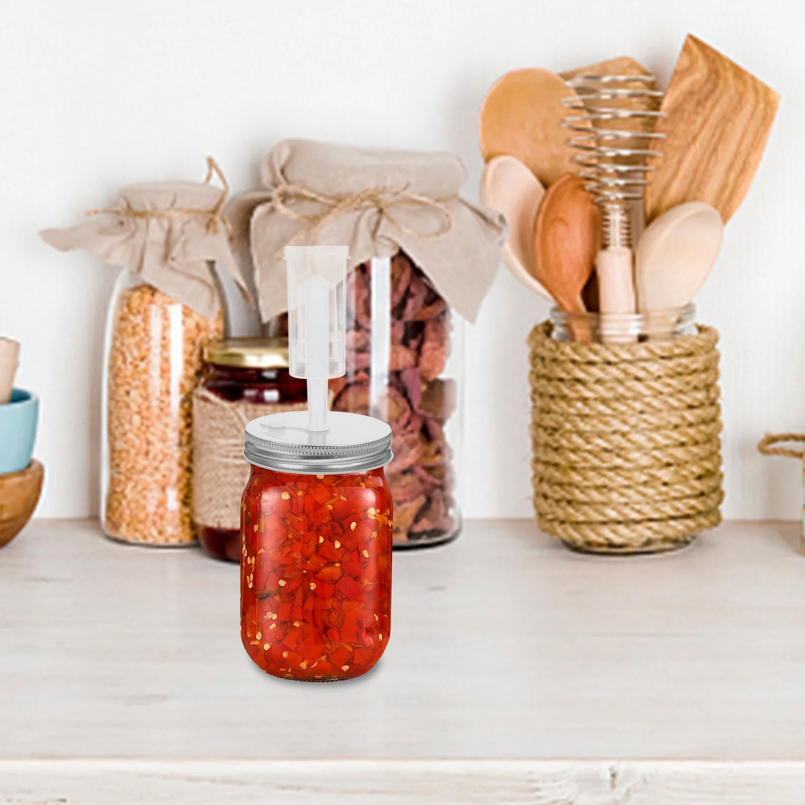 

Fermenting Lid Wide Mouth Washable Seal Food Safety Jar Cover Multifunctional Canning Wide Mouth Jar Lids Washable Lid