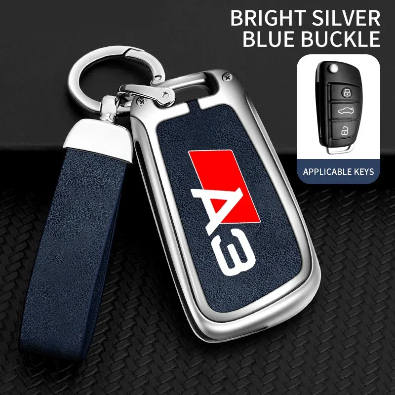 아연 합금 가죽 자동차 원격 제어 키 케이스 커버 홀더 쉘 아우디 A3 8P 8V 8L S... - 2