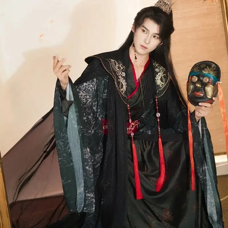 Men's black traditional Hanfu, women's carnival, period clothing