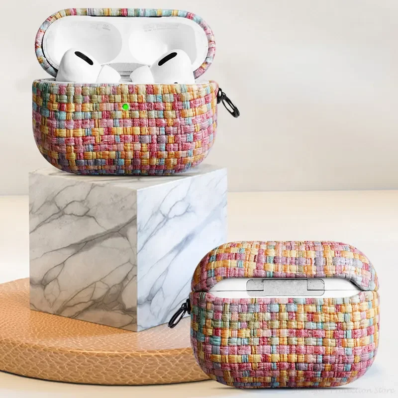 Чехол из натуральной кожи для AirPods Pro 2, аксессуары для наушников AirPods 1, 2, 3, аксессуары для наушников с узором из воловьей кожи с пряжкой